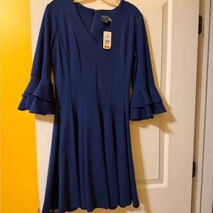 Gabby Skye Royal Blue Long Sleeve Dress
